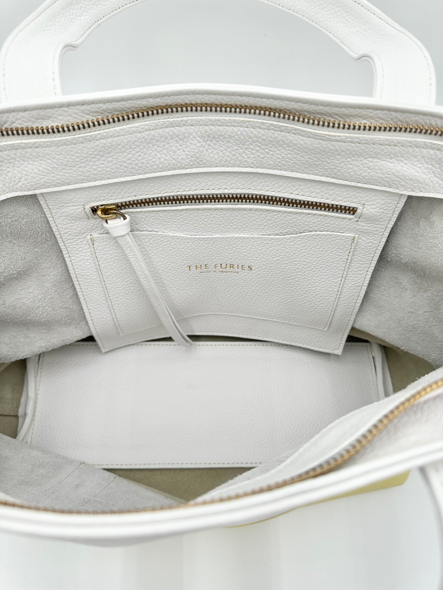 Large Carolyn Tote - Snow with Canary Yellow Base