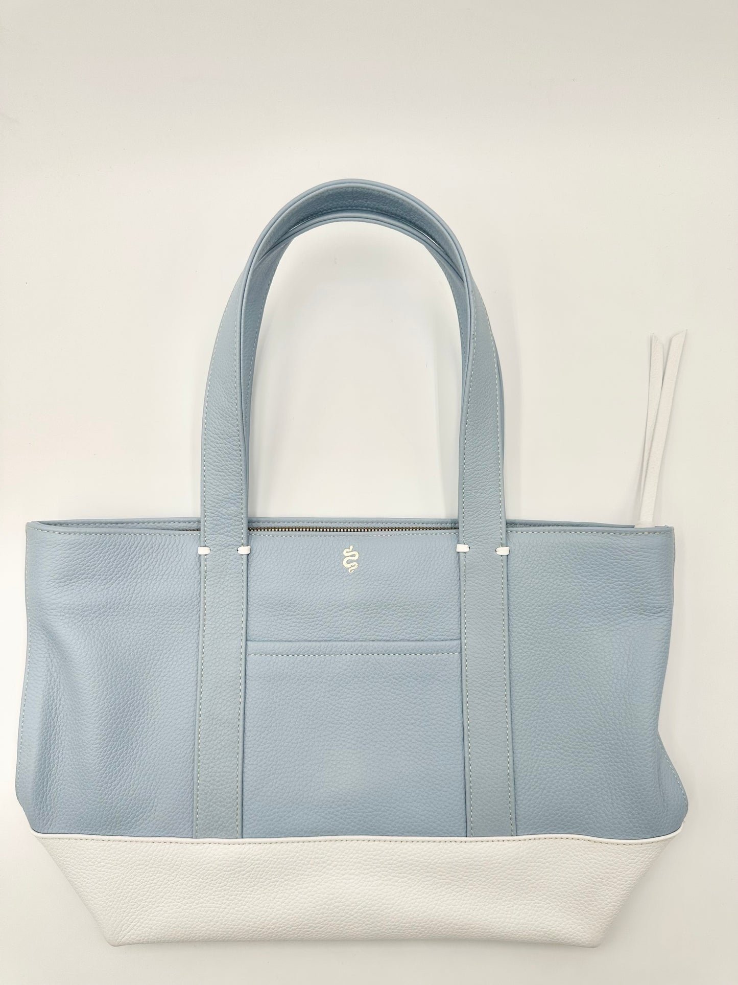 Large Carolyn Tote - Sky Blue with Snow Base