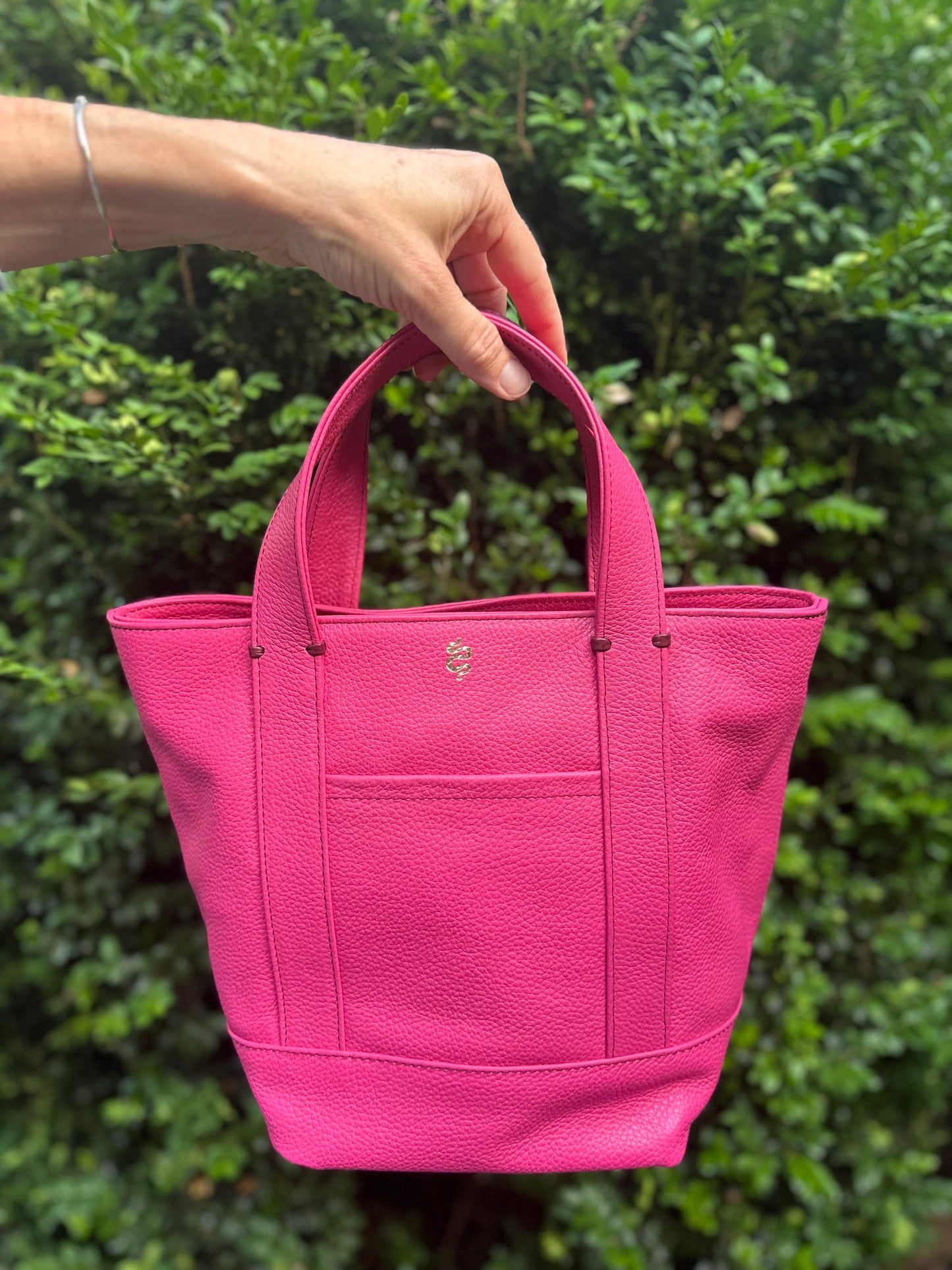 Small Carolyn Tote in Raspberry