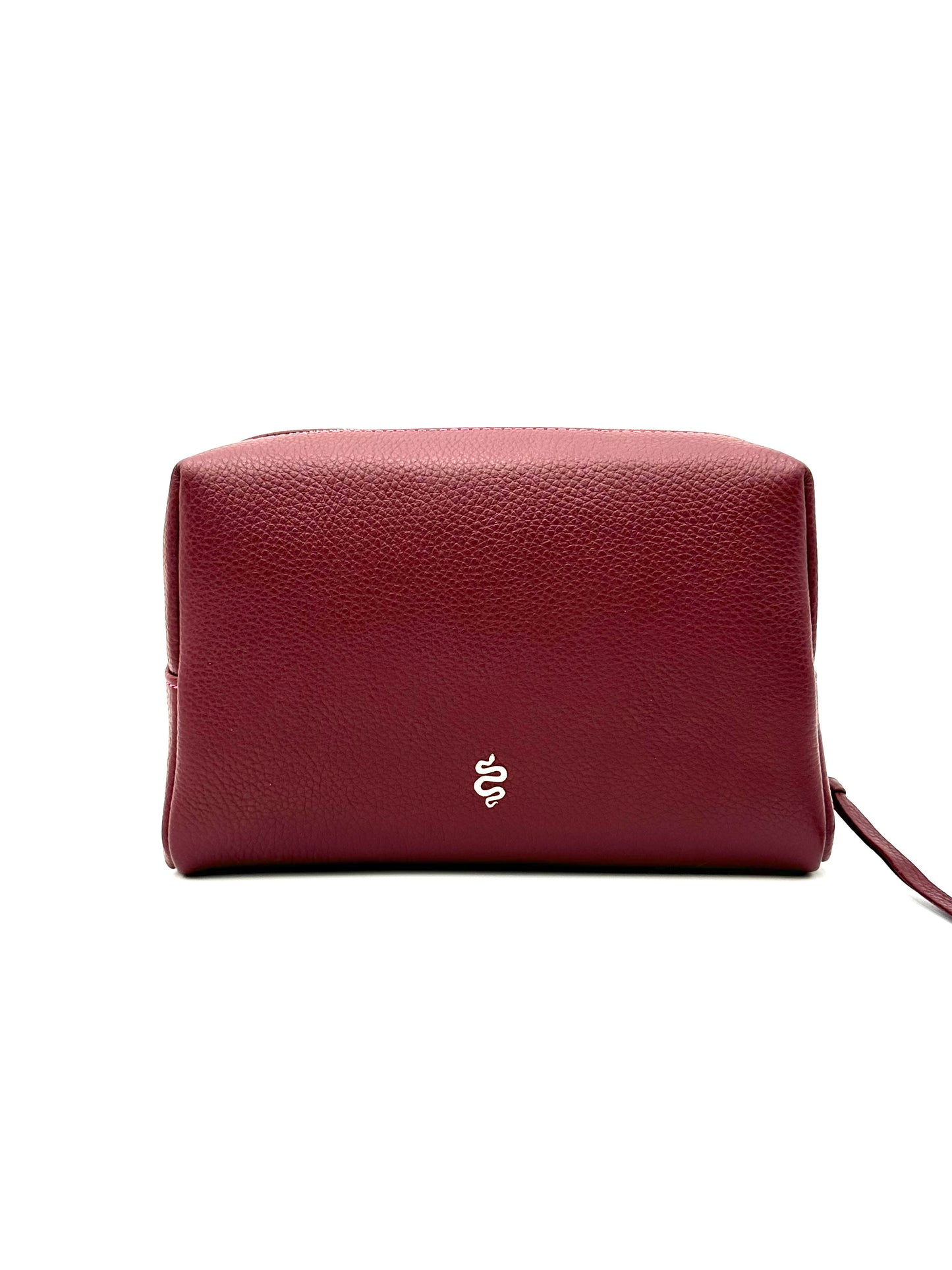 Large Accessories Bag in Claret with a Raspberry Interior