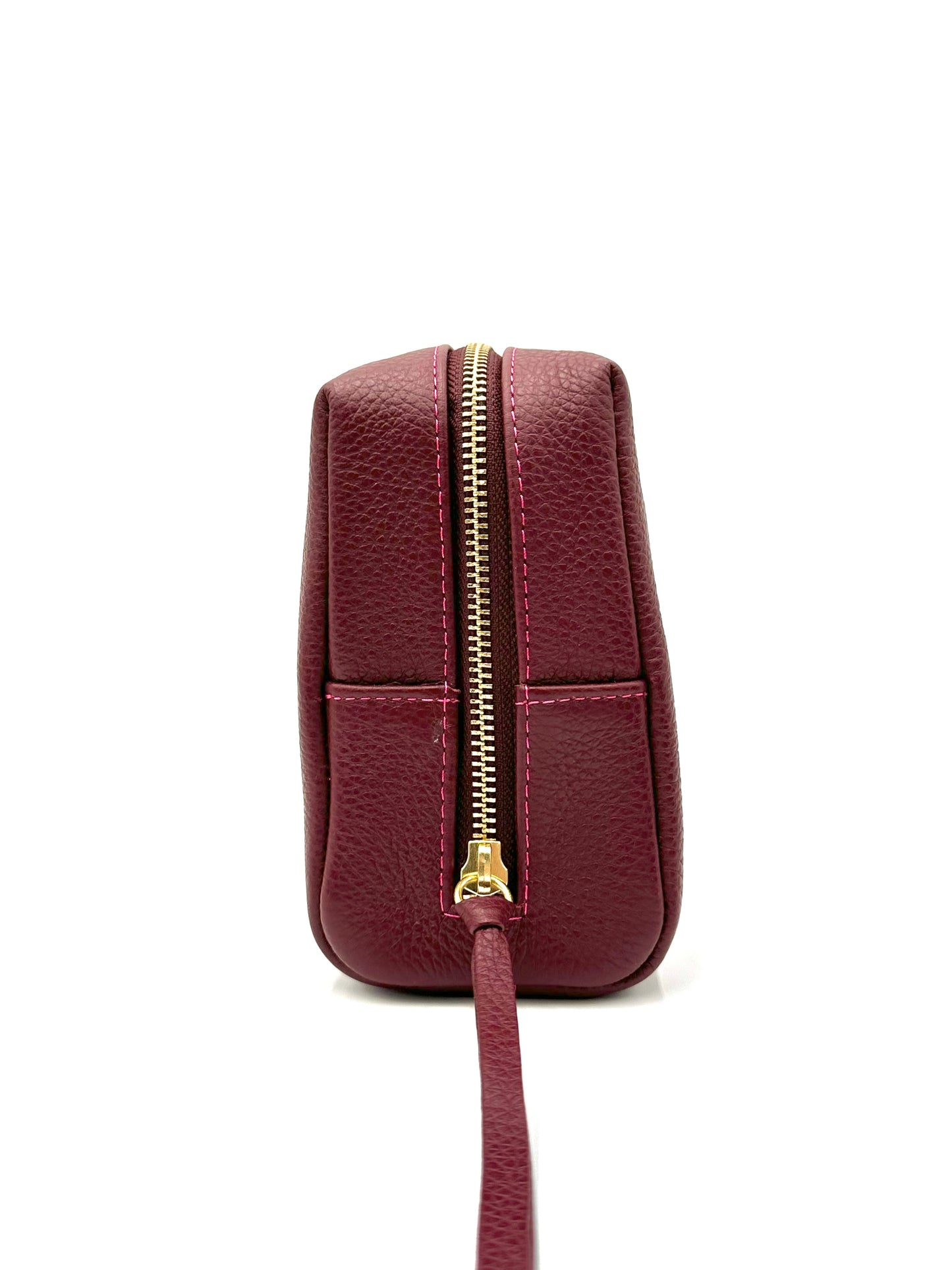 Large Accessories Bag in Claret with a Raspberry Interior