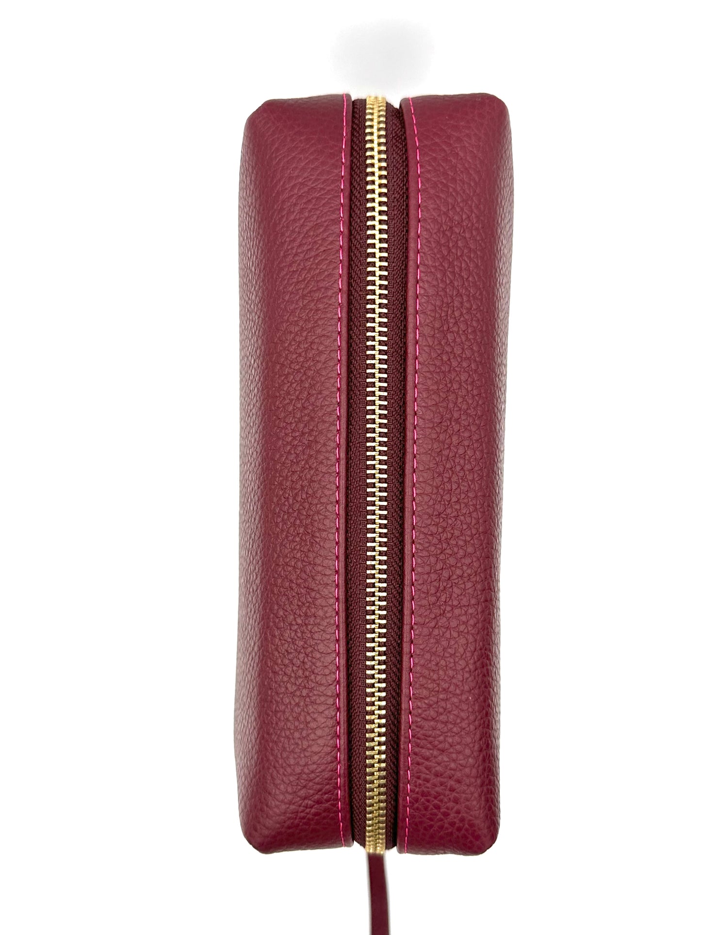 Large Accessories Bag in Claret with a Raspberry Interior