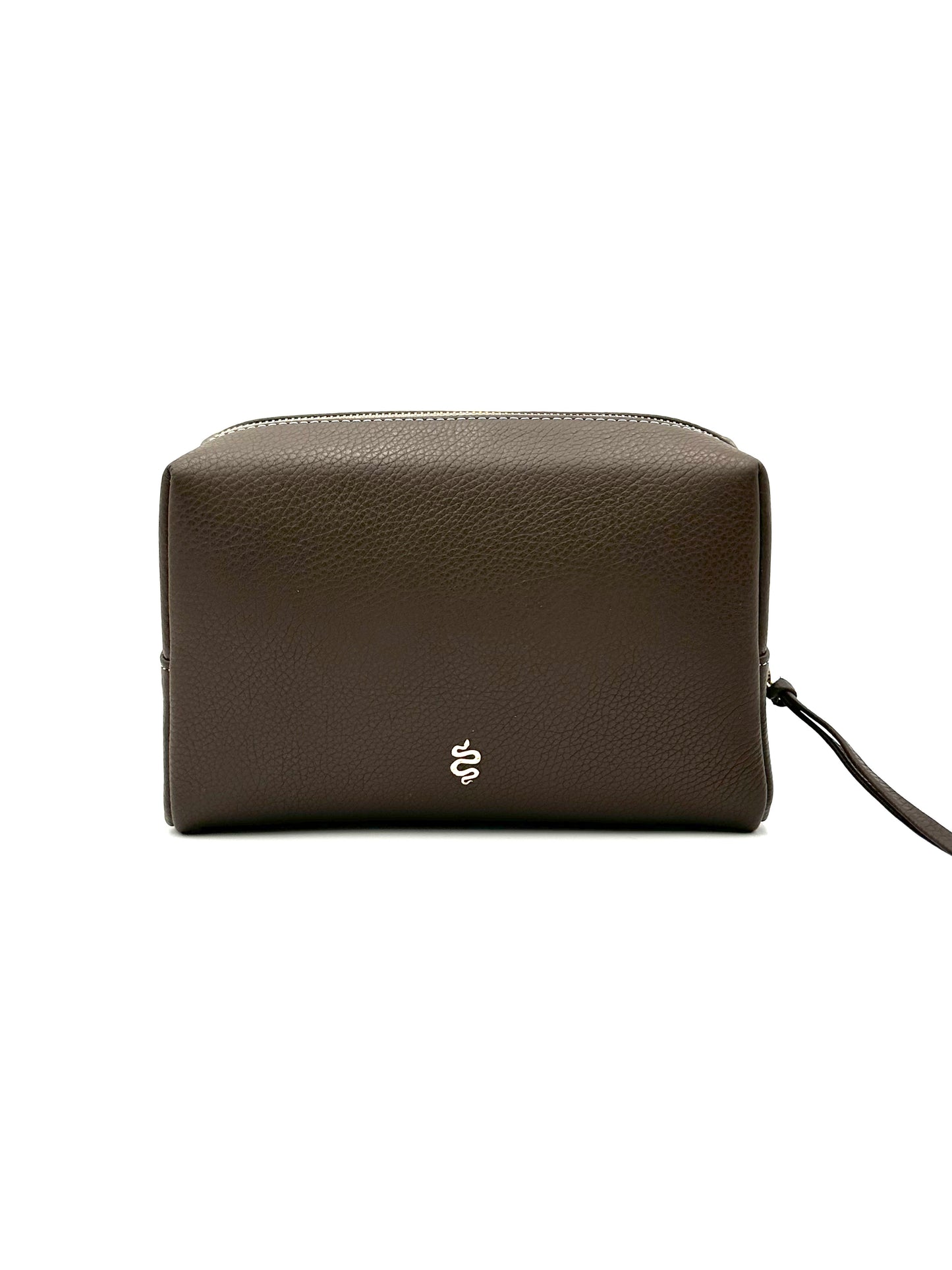 Large Accessories Bag in Espresso with a Blue Skies Interior