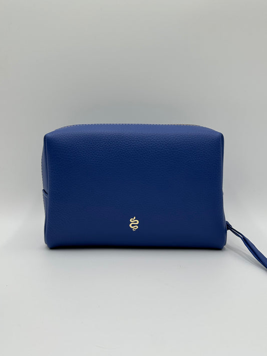 Large Accessories Bag in Sapphire with a Silver Interior