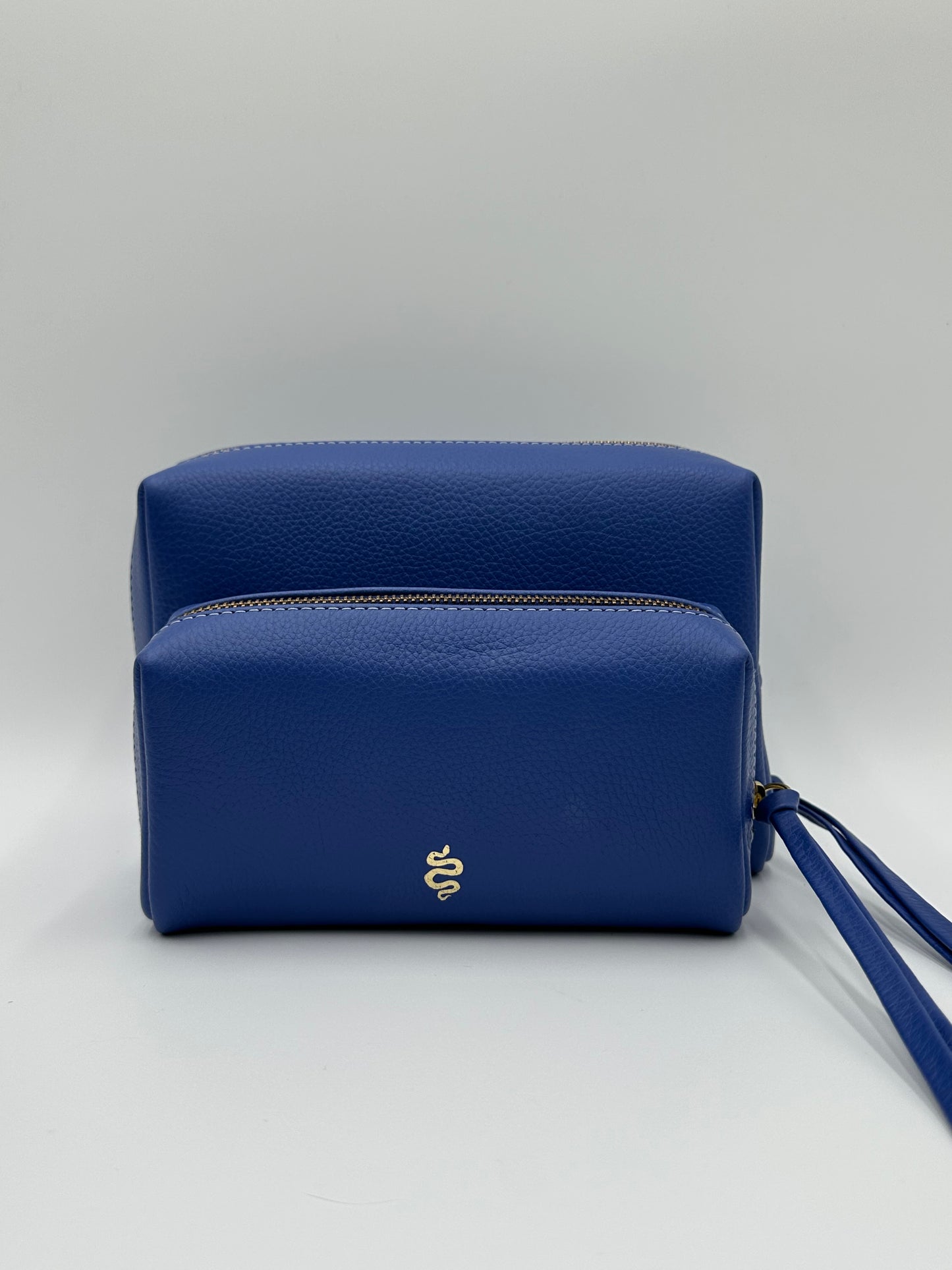 Large Accessories Bag in Sapphire with a Silver Interior