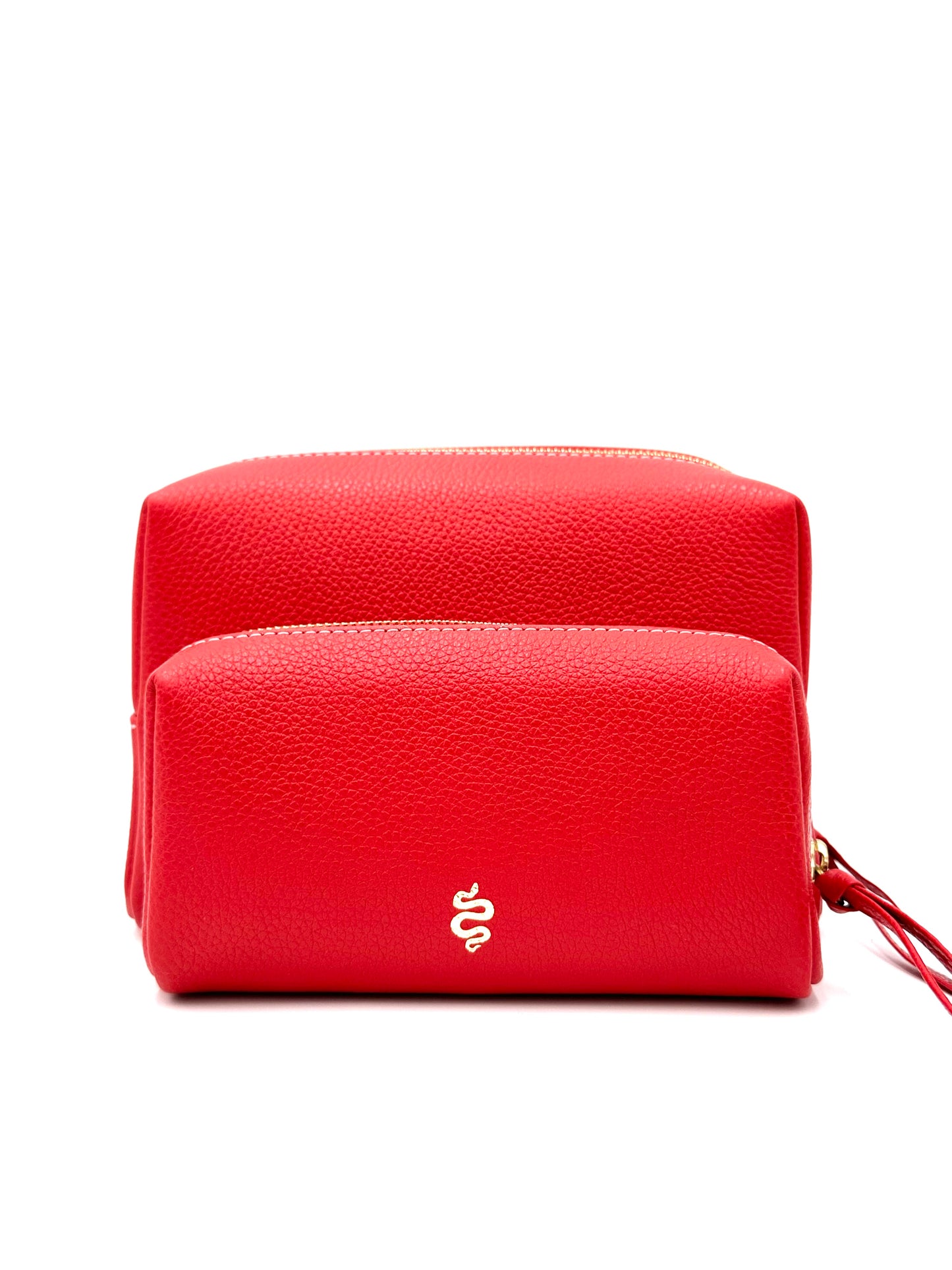 Large Accessories Bag in Lipstick Red with a Silver Interior