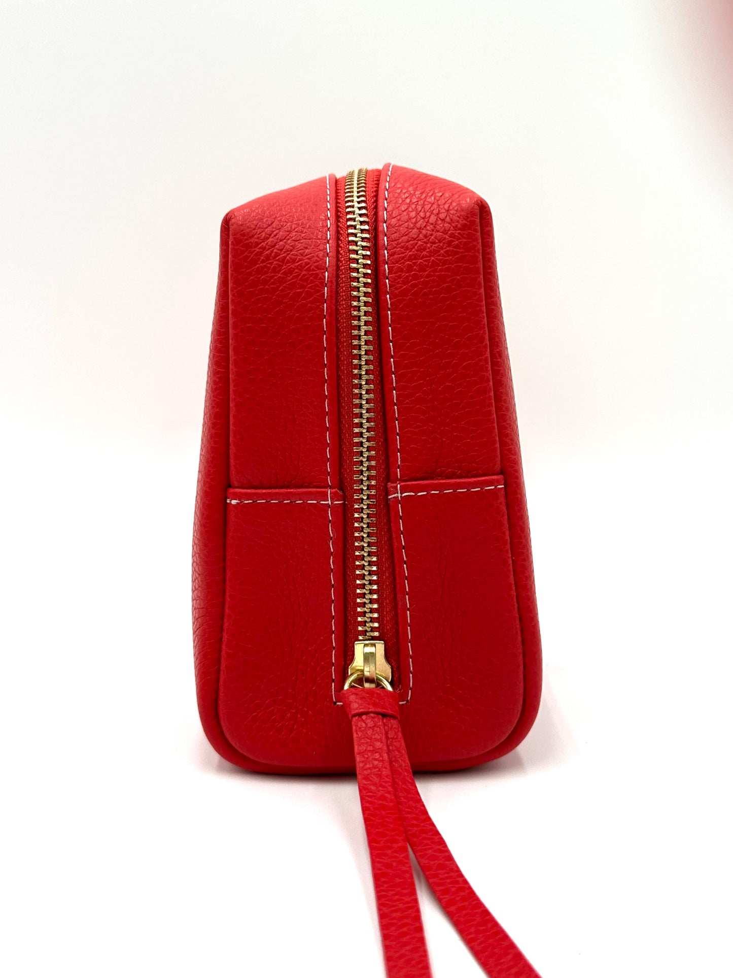 Large Accessories Bag in Lipstick Red with a Silver Interior