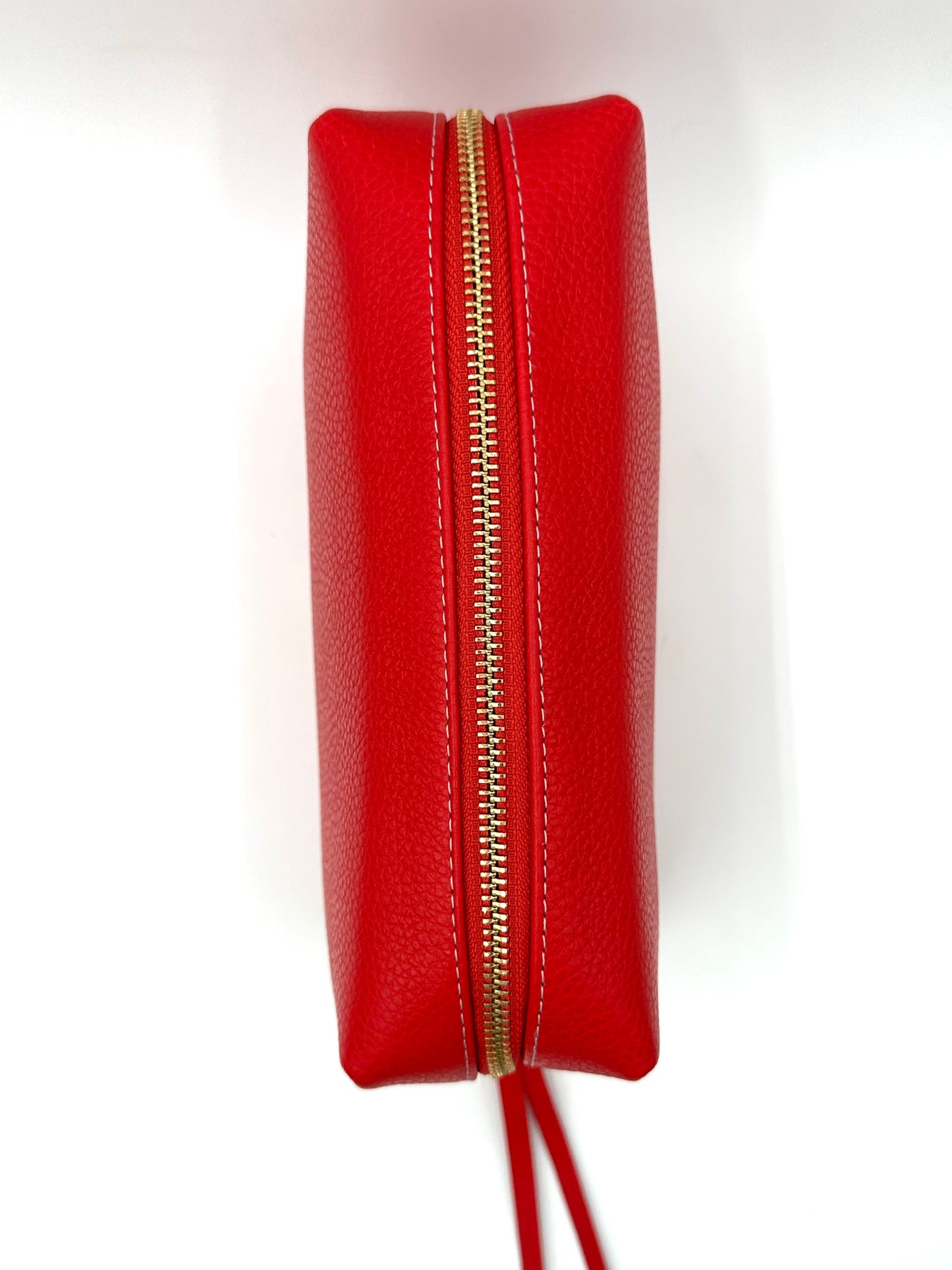 Large Accessories Bag in Lipstick Red with a Silver Interior