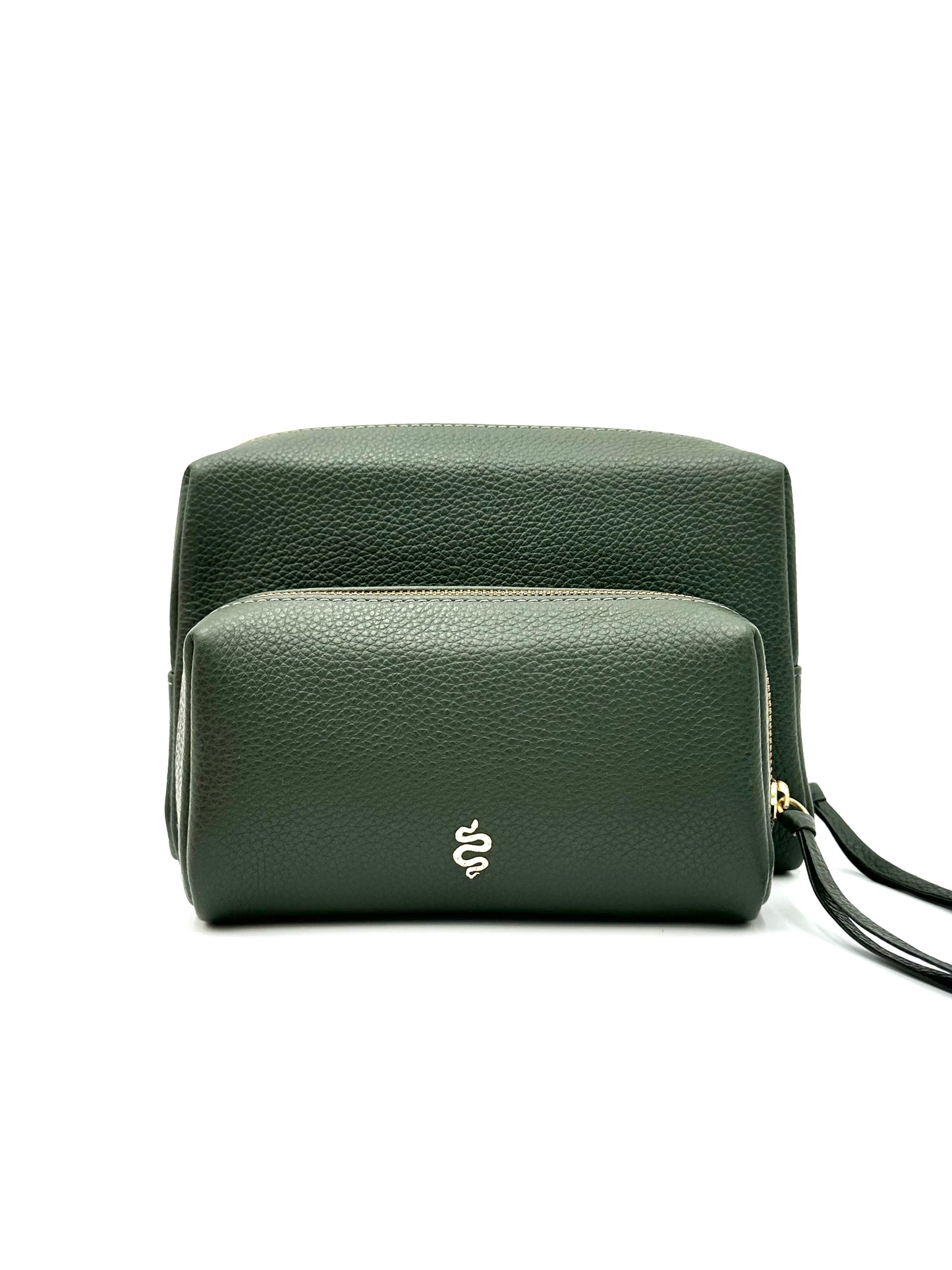 Large Accessories Bag in Holly Green with a Lichen Interior