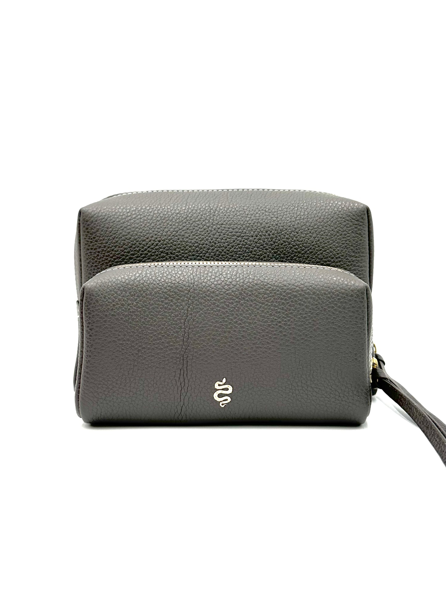 Large Accessories Bag in Steel with a Grey Clouds Interior