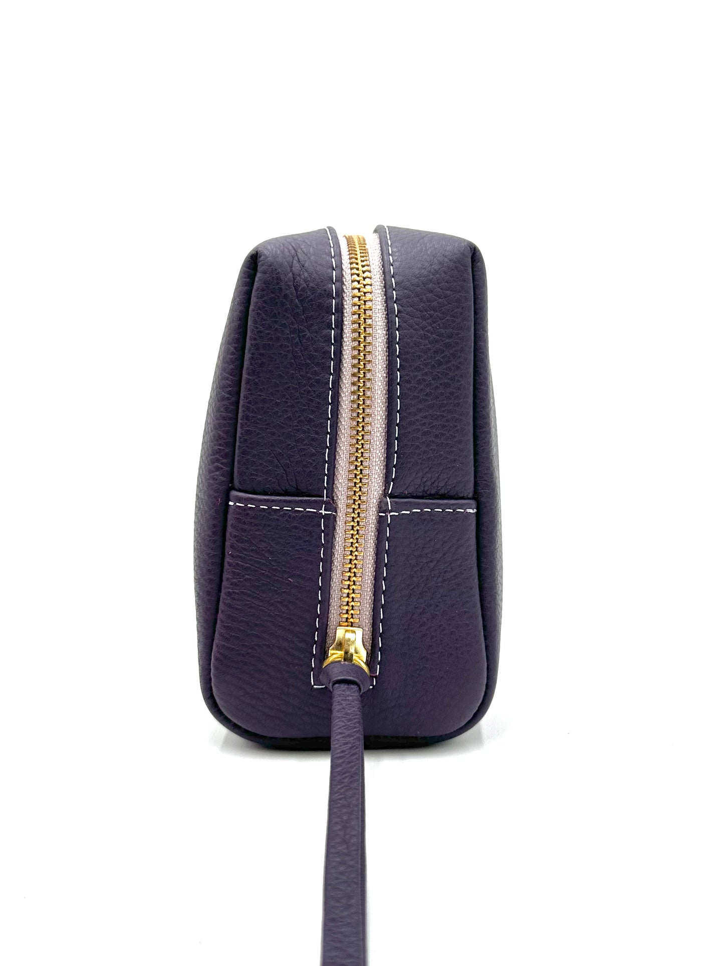Large Accessories Bag in Eggplant with a Lilac Interior