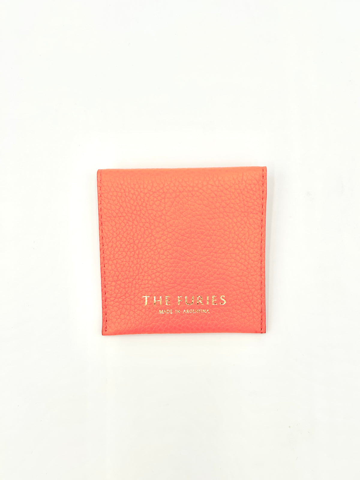 Small Leather Envelope in Bright Orange with an Eggplant Interior