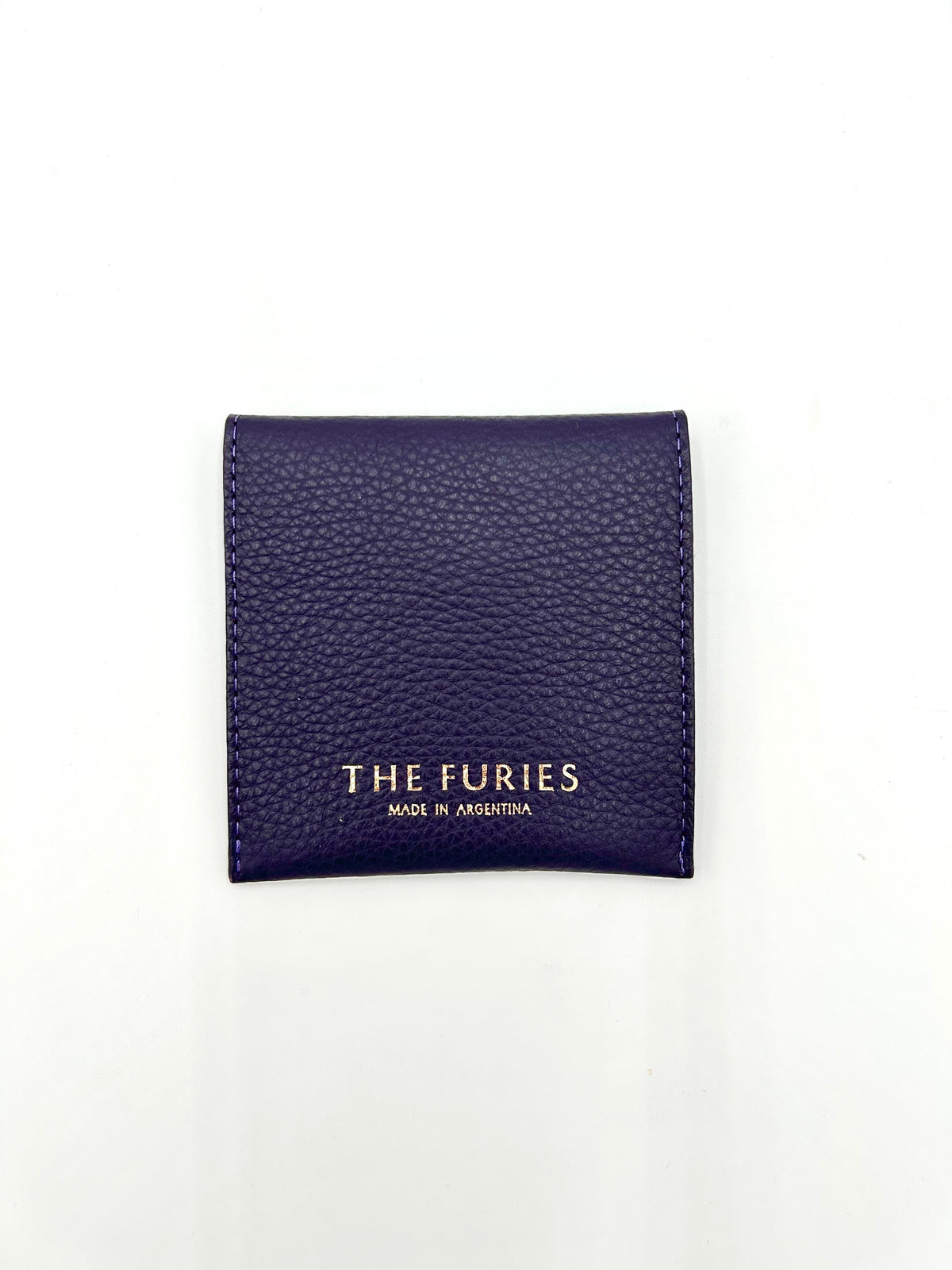 Small Leather Envelope in Eggplant with a Fuchsia Interior