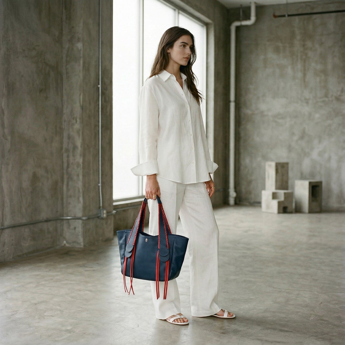 Talitha in Navy with Red Lacing