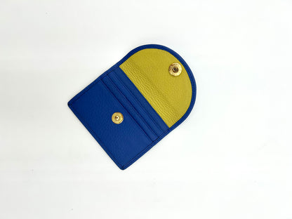 Card Case with Flap in Sapphire with a Verdeen Interior