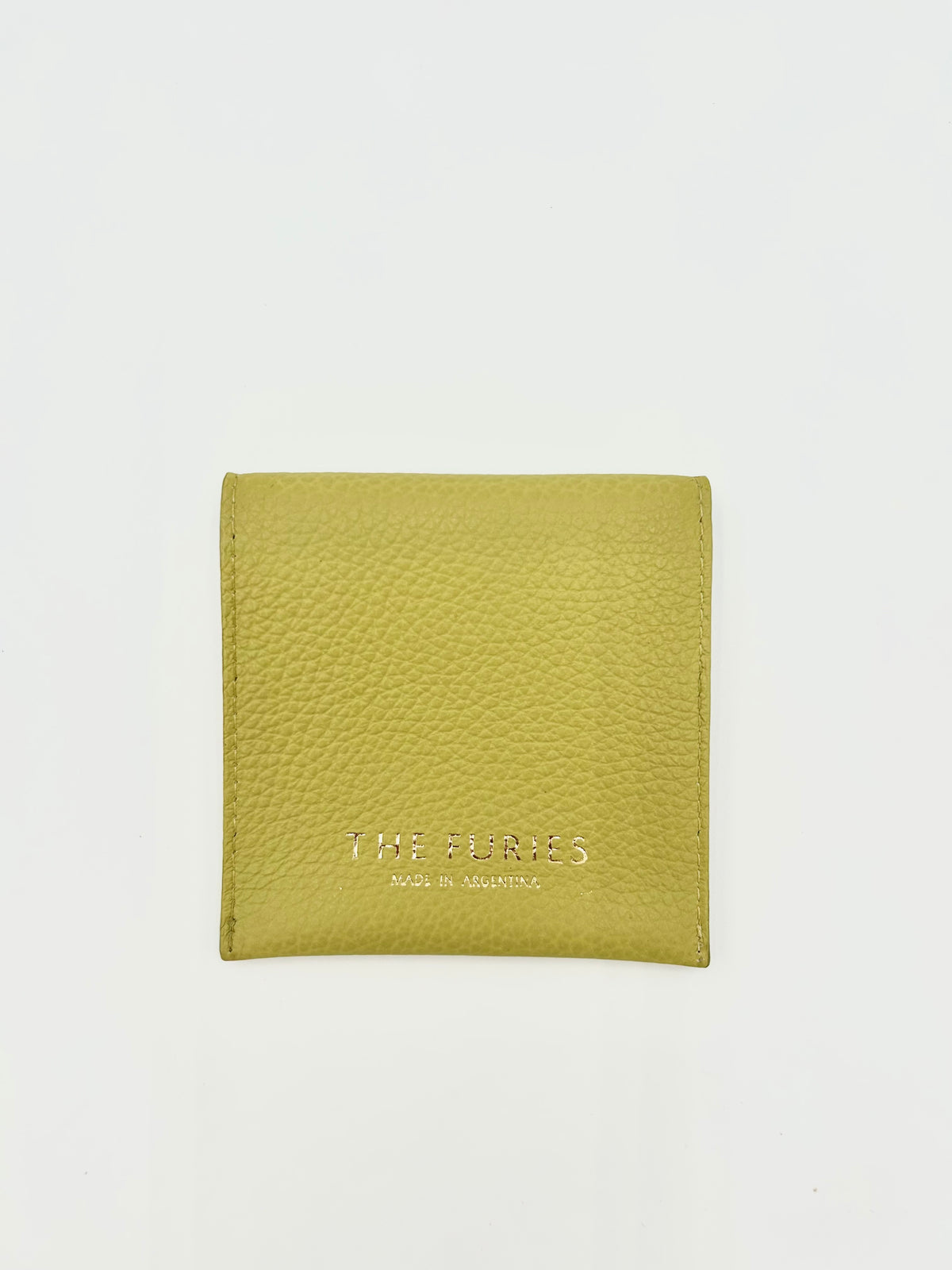 Small Leather Envelope in Citrus Yellow with a Sapphire Lining