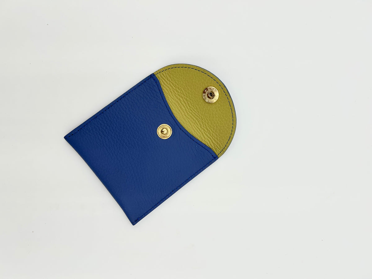 Small Leather Envelope in Sapphire with a Verdeen Interior