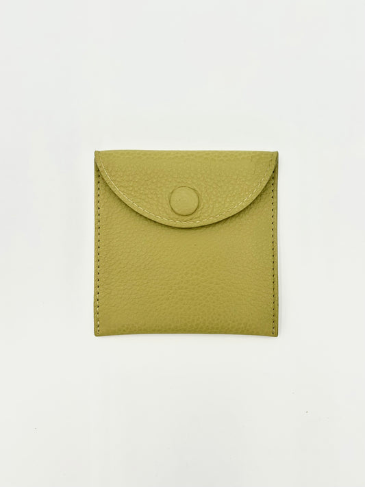 Small Leather Envelope in Verdeen with a Sapphire Interior