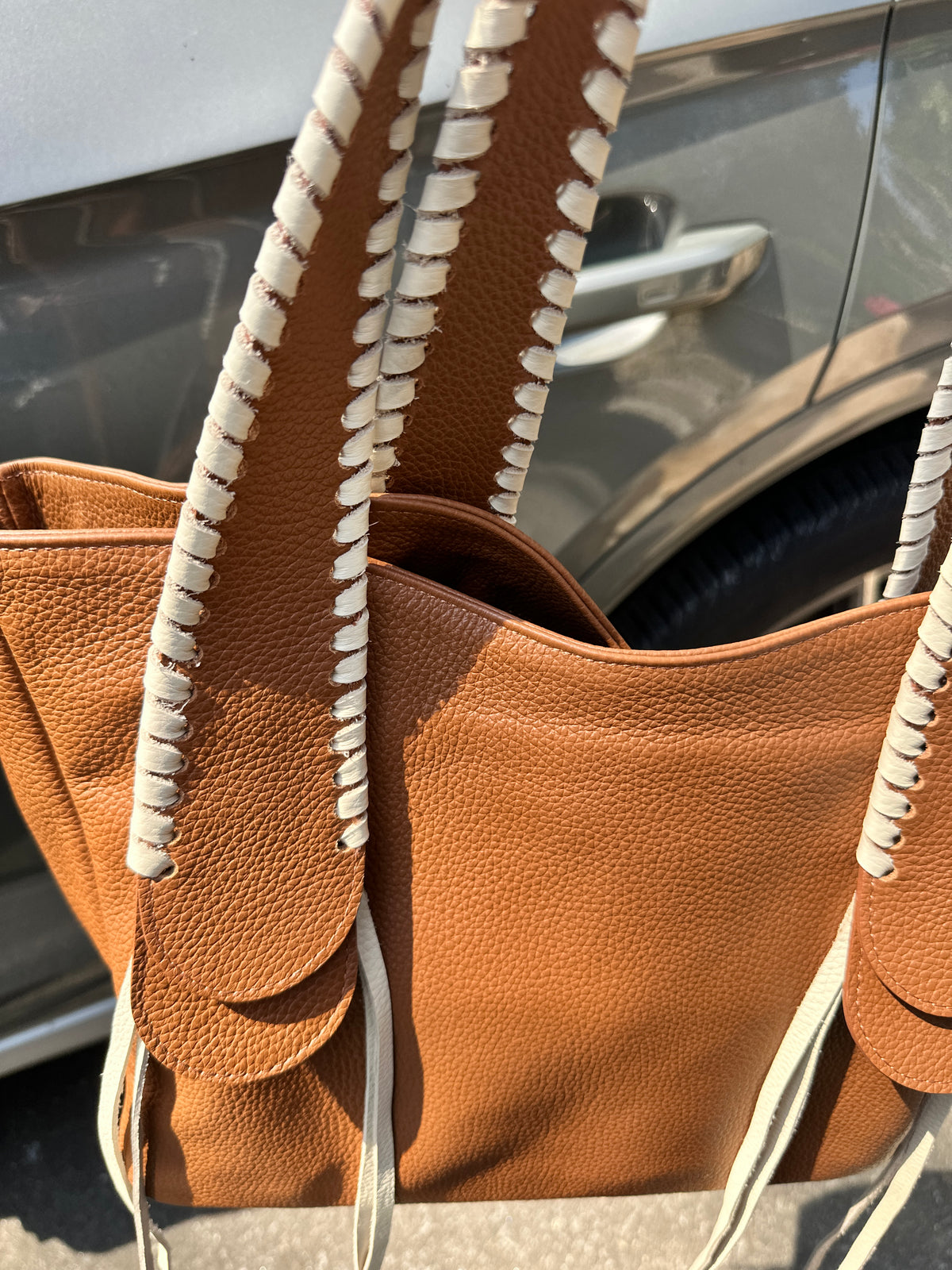 Talitha in Cognac with Champagne Lacing
