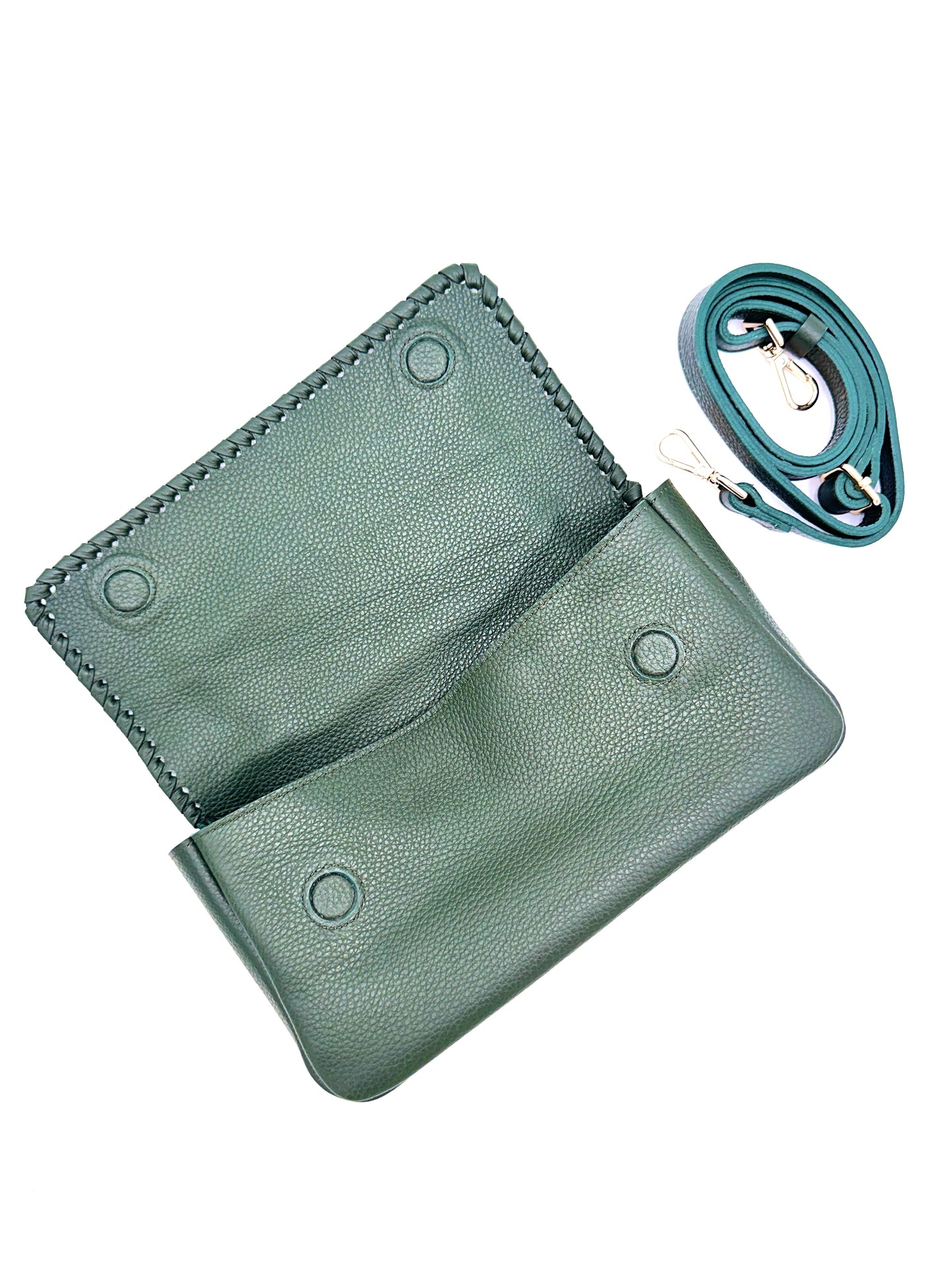 Emmanuelle Flap Bag - Holly Green with Holly Green Lacing