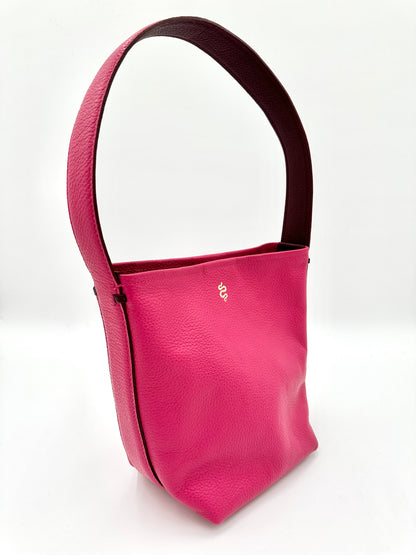 Grace Bucket Bag - Raspberry with Claret Underhandle