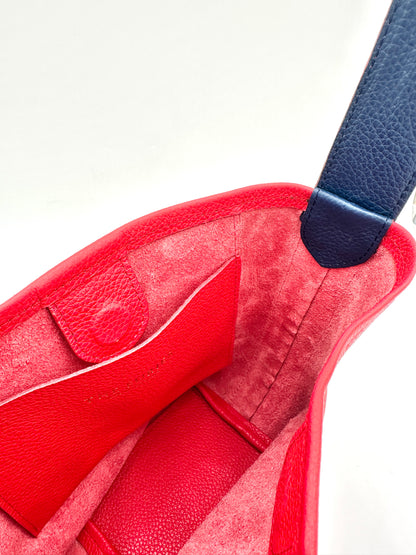 Grace Bucket Bag - Lipstick Red with Navy Underhandle