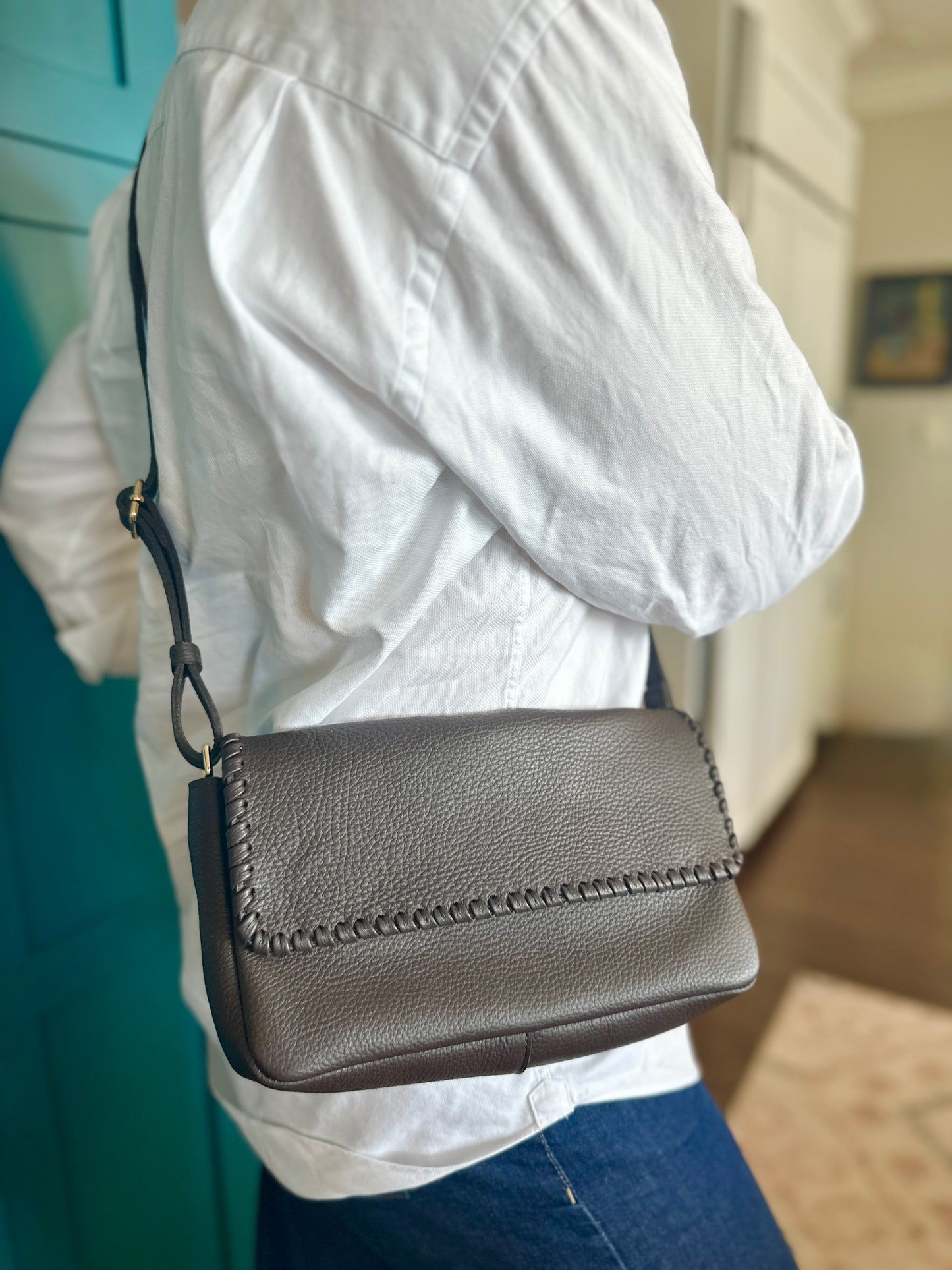Emmanuelle Flap Bag - Espresso with Espresso Lacing