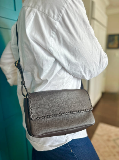 Emmanuelle Flap Bag - Espresso with Espresso Lacing