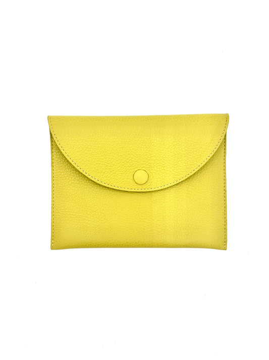 Large Leather Envelope in Verdeen with a Sapphire Lining