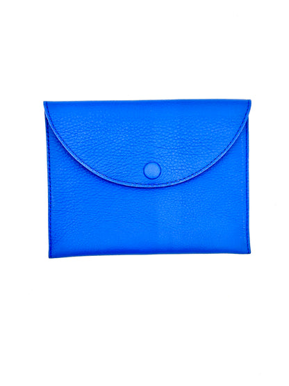 Large Leather Envelope in Sapphire with a Verdeen Lining
