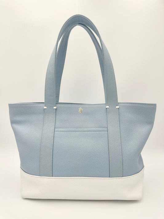 Large Carolyn Tote - Sky Blue with Snow Base