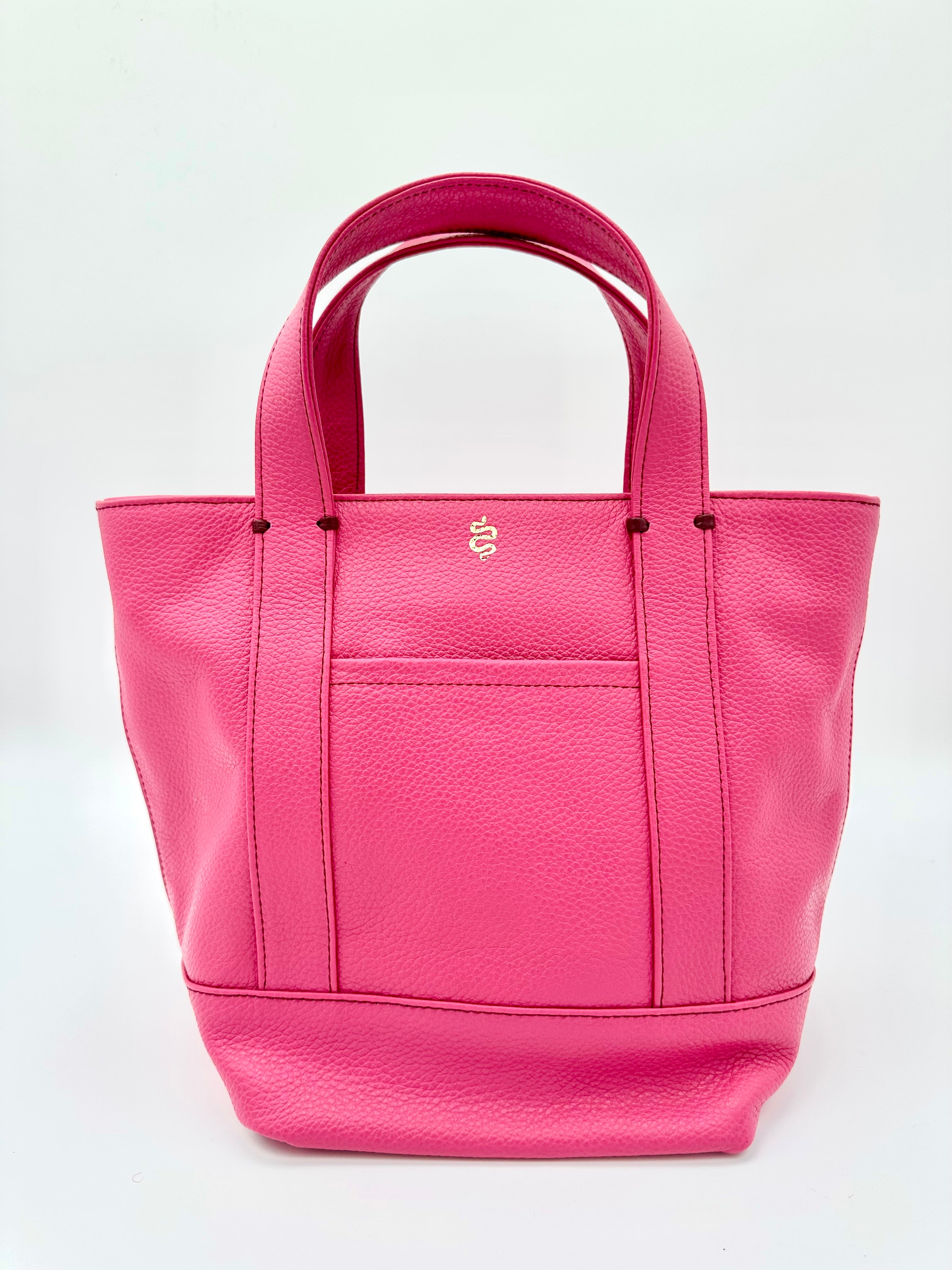 Curves Raspberry Tote Small Carolyn Raspberry — Pebble Leather Crossbody | The Furies Collective
