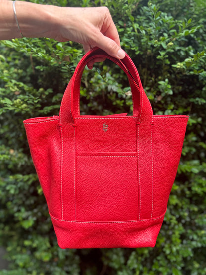 Small Carolyn Tote in Lipstick Red