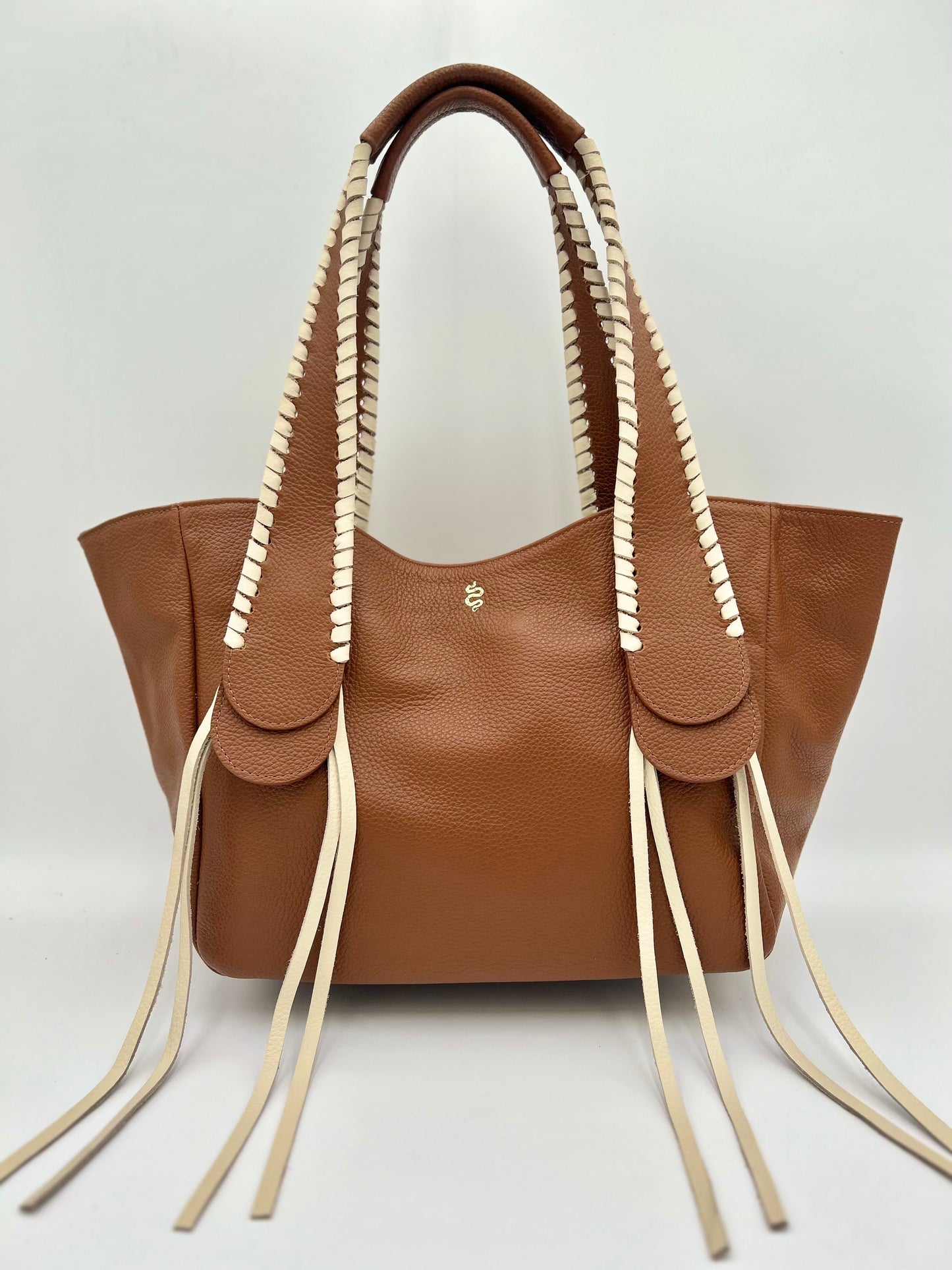 Talitha in Cognac with Champagne Lacing