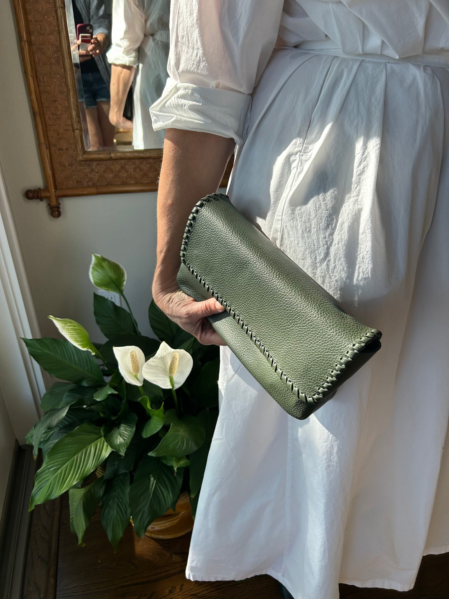 Emmanuelle Flap Bag - Holly Green with Holly Green Lacing