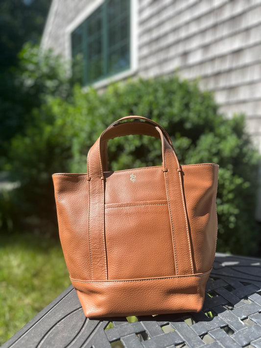 Small Carolyn Tote in Cognac