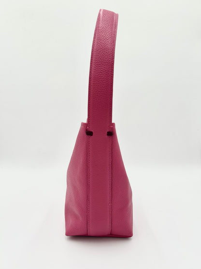 Grace Bucket Bag - Raspberry with Claret Underhandle