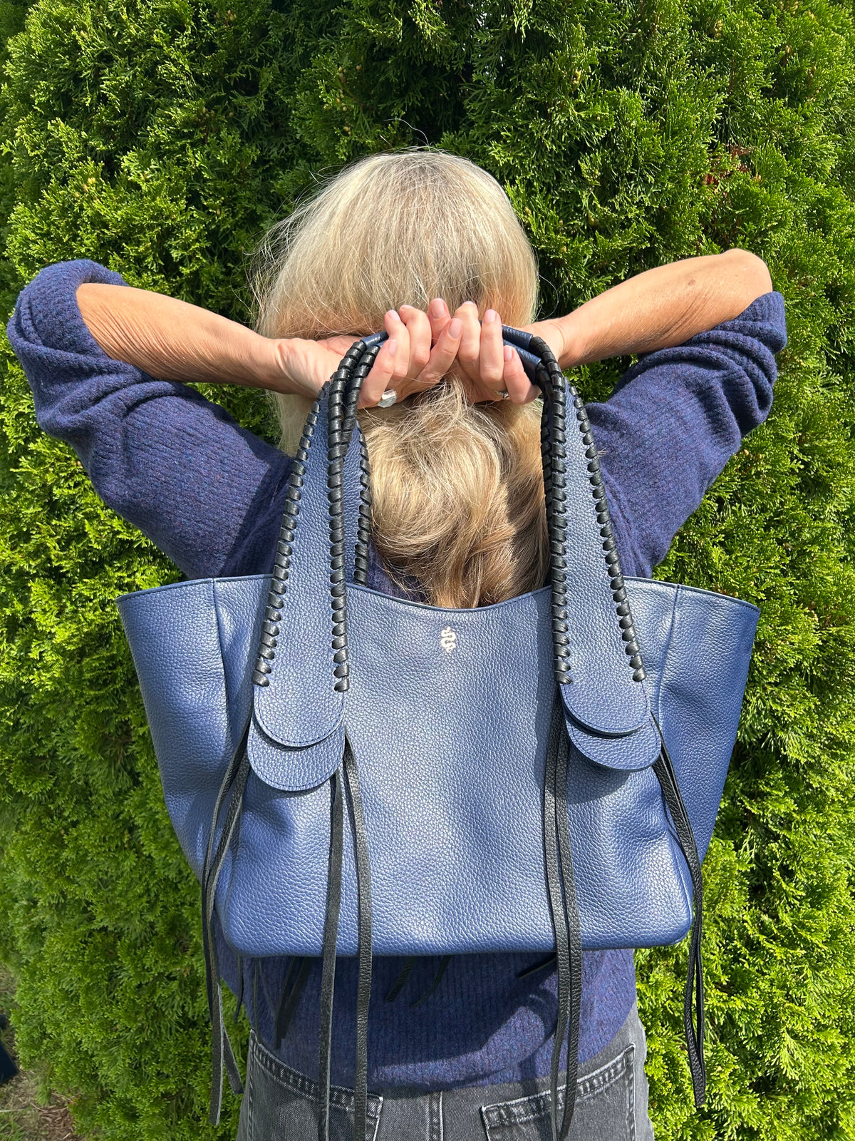 Talitha in Navy with Black Lacing