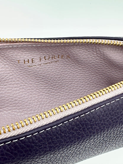 Small Makeup Bag in Eggplant with a Lilac Interior