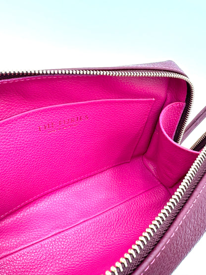 Large Accessories Bag in Claret with a Raspberry Interior