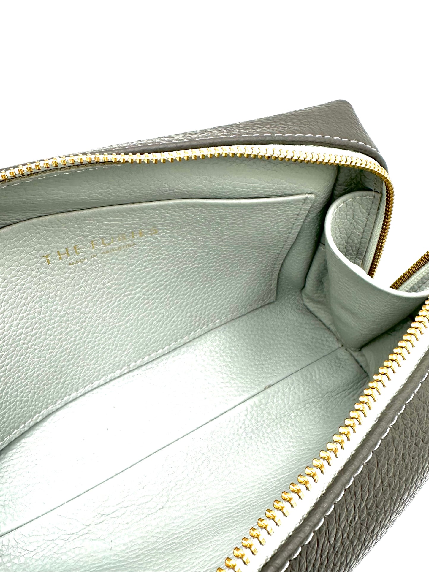 Large Accessories Bag in Steel with a Grey Clouds Interior