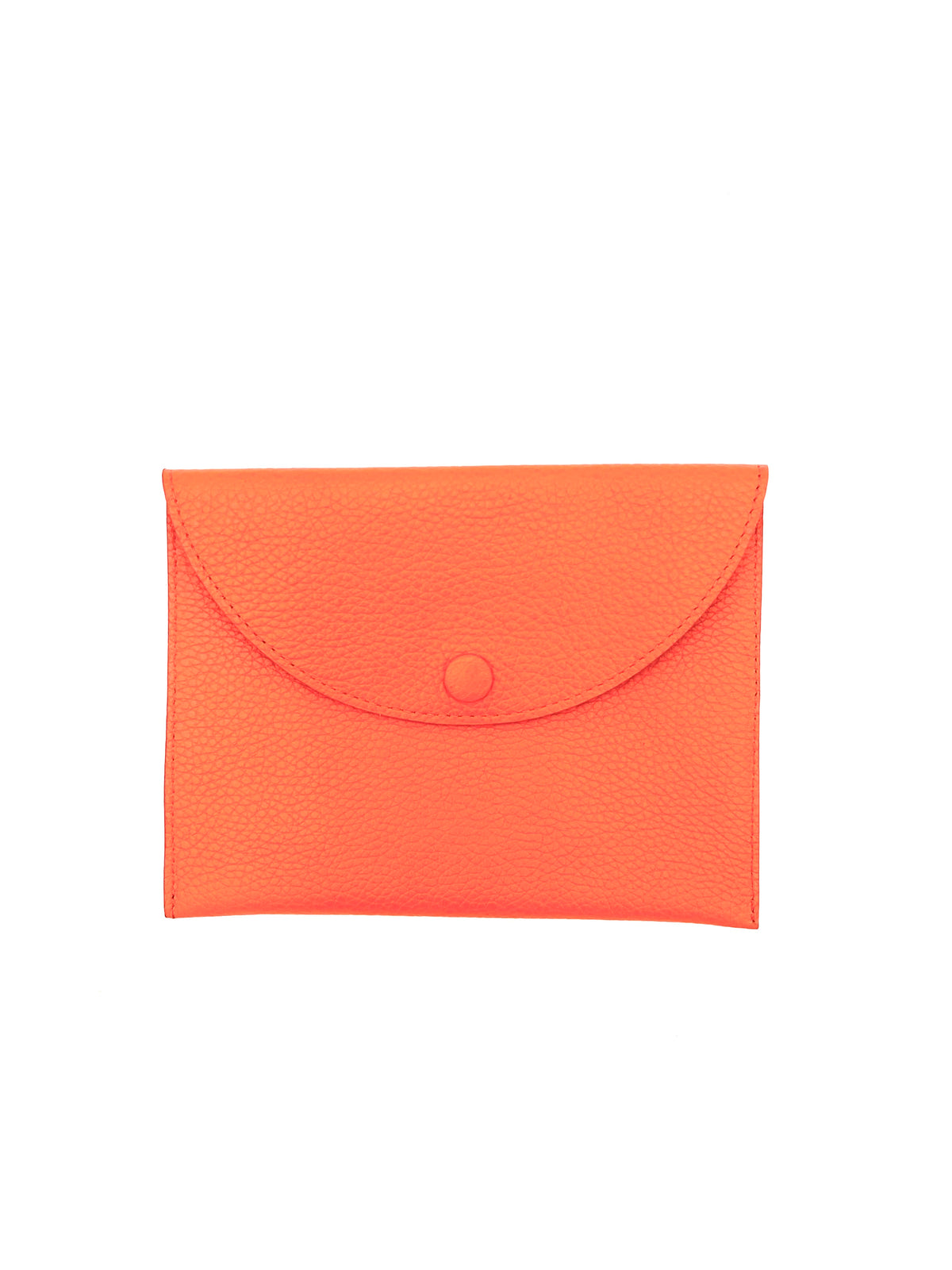 Large Leather Envelope in Bright Orange with an Eggplant Interior