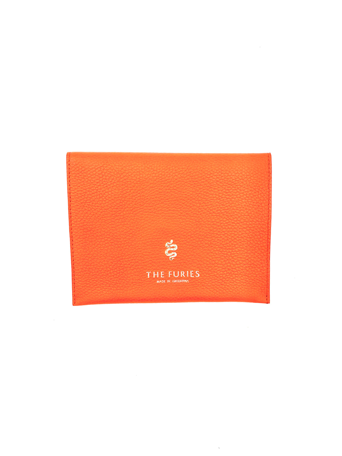 Large Leather Envelope in Bright Orange with an Eggplant Interior