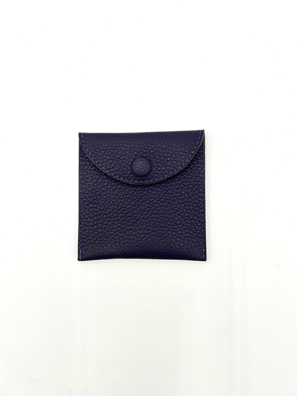 Small Leather Envelope in Eggplant with a Fuchsia Interior