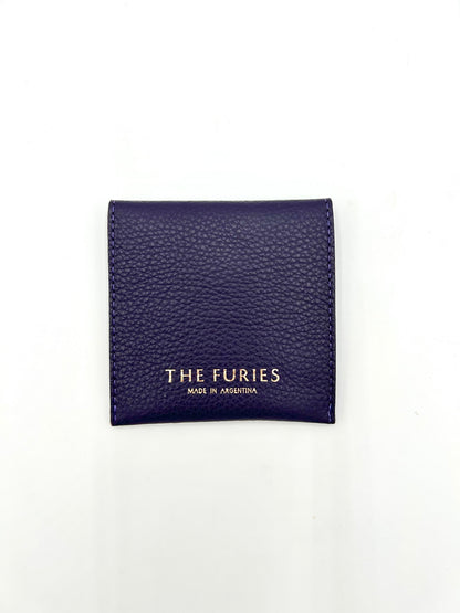 Small Leather Envelope in Eggplant with a Fuchsia Interior