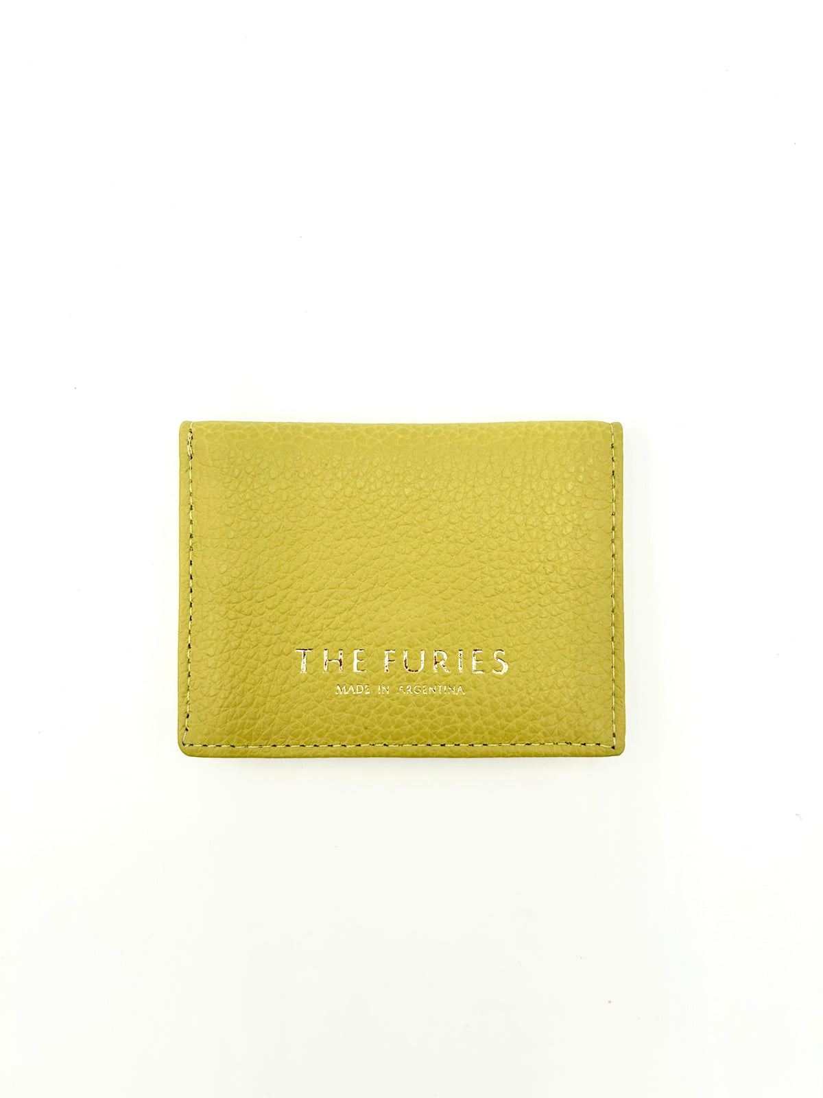 Card Case with Flap in Citrus Yellow with Sapphire Lining