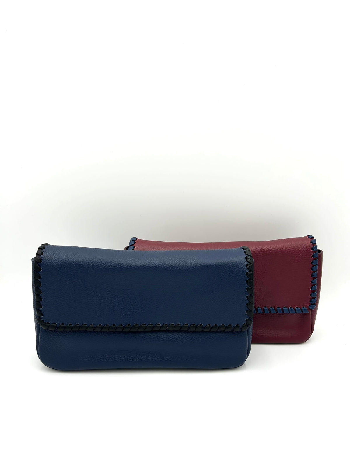Emmanuelle Flap Bag - Navy with Black Lacing