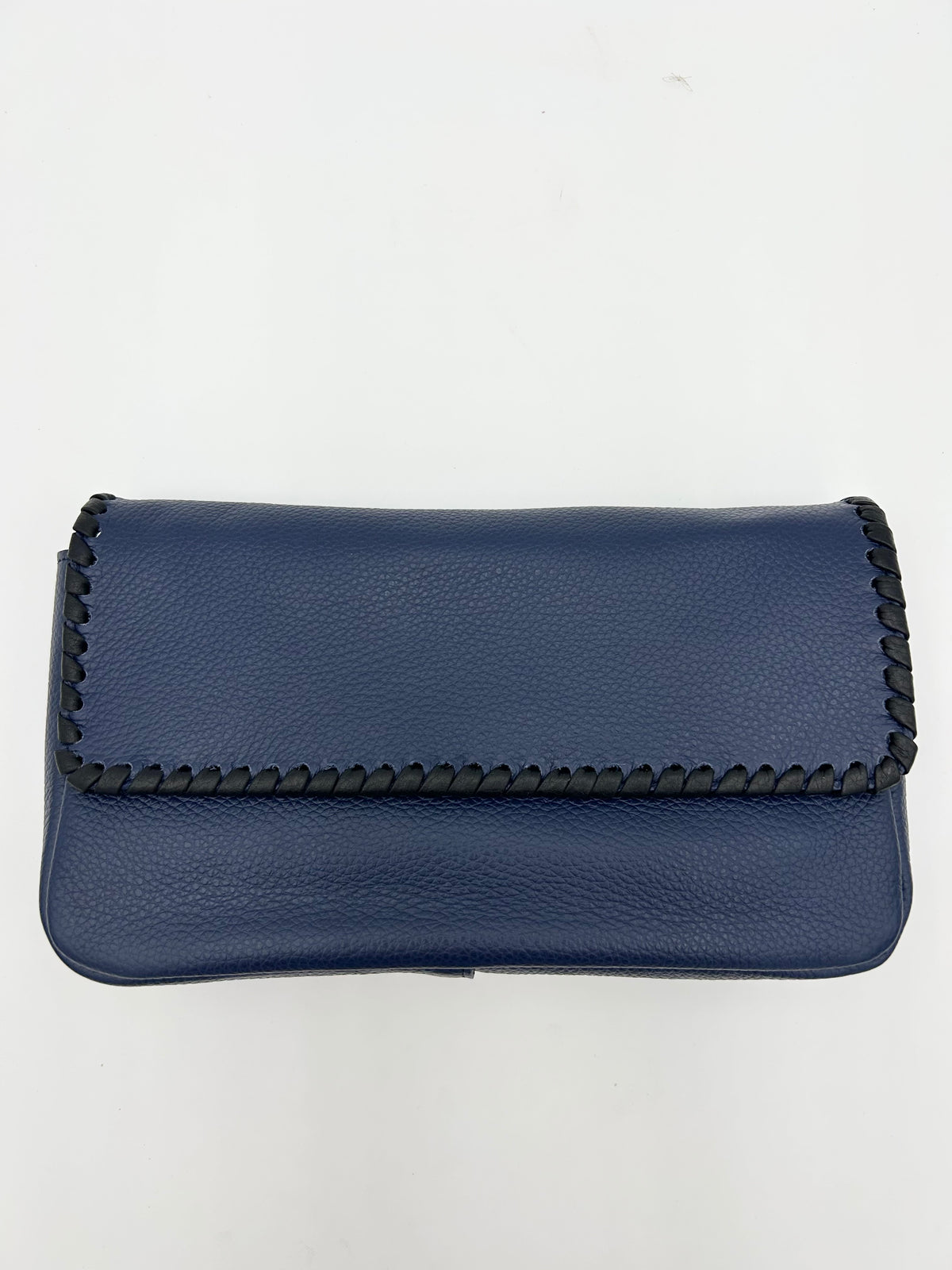 Emmanuelle Flap Bag - Navy with Black Lacing