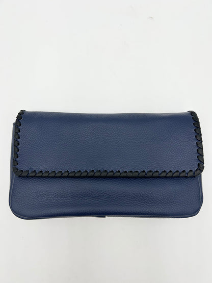 Emmanuelle Flap Bag - Navy with Black Lacing