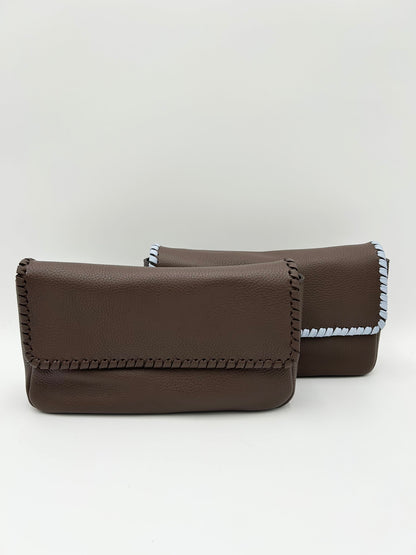 Emmanuelle Flap Bag - Chocolate with Chocolate Lacing